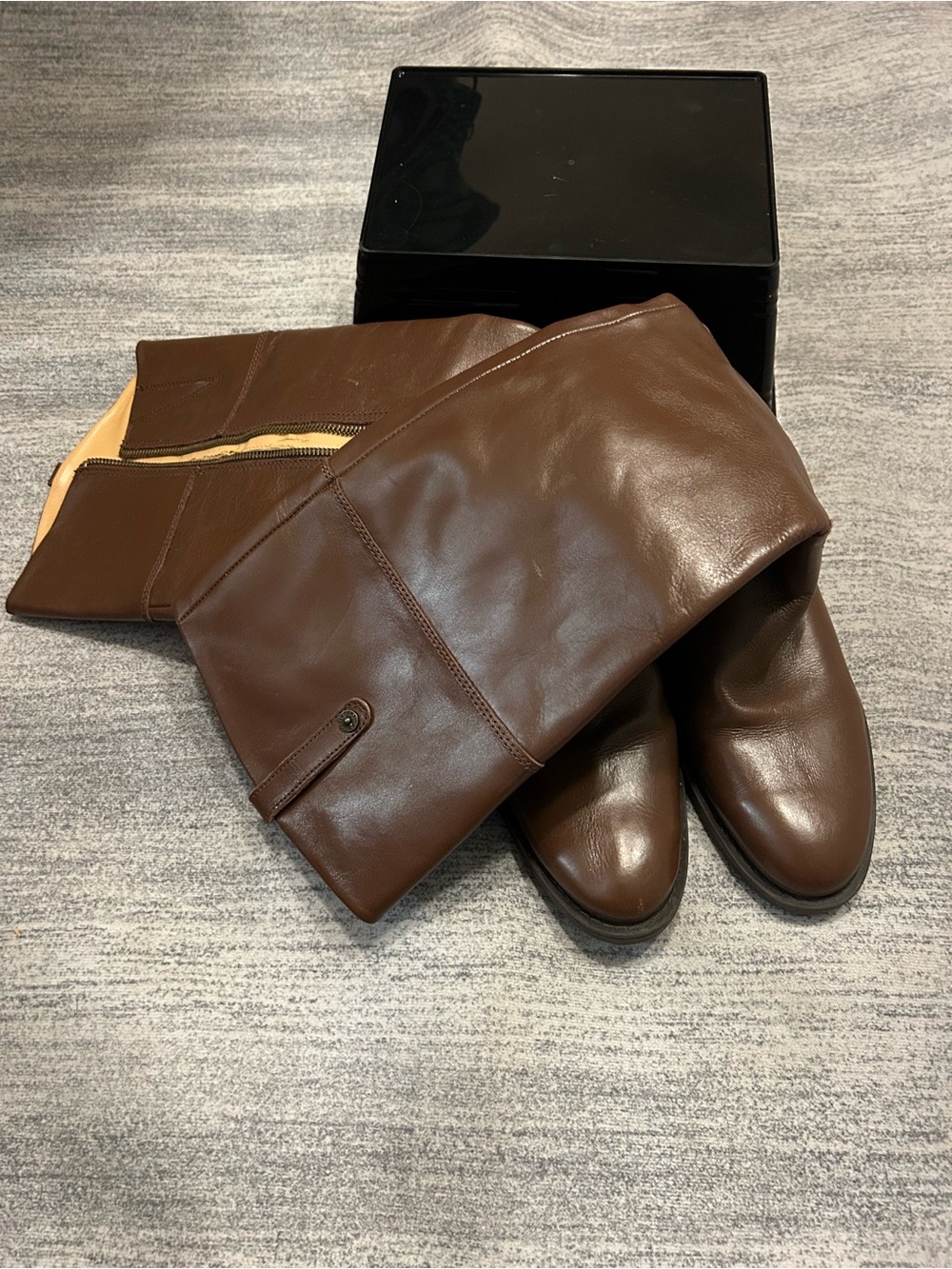 Enzo Angiolini Brown Leather Combat/Moto Boots
